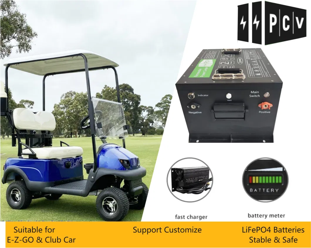 Pcv 48 V 100ah Club Car Golf Trolley Li Lithium Ion Batteries for Golf Cart